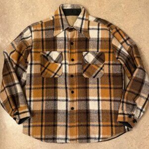 1970s Vintage Wool Flannel Button Down Jacket